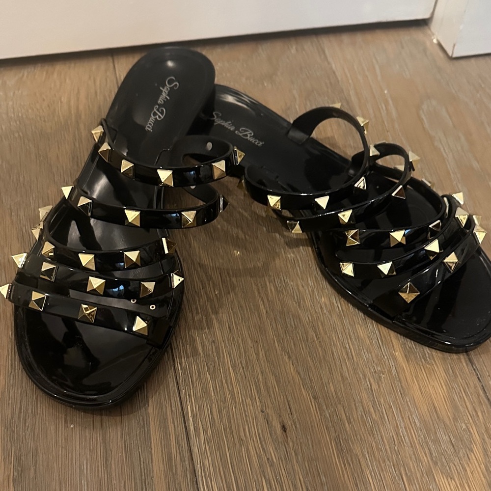 Black Studded Sandals
